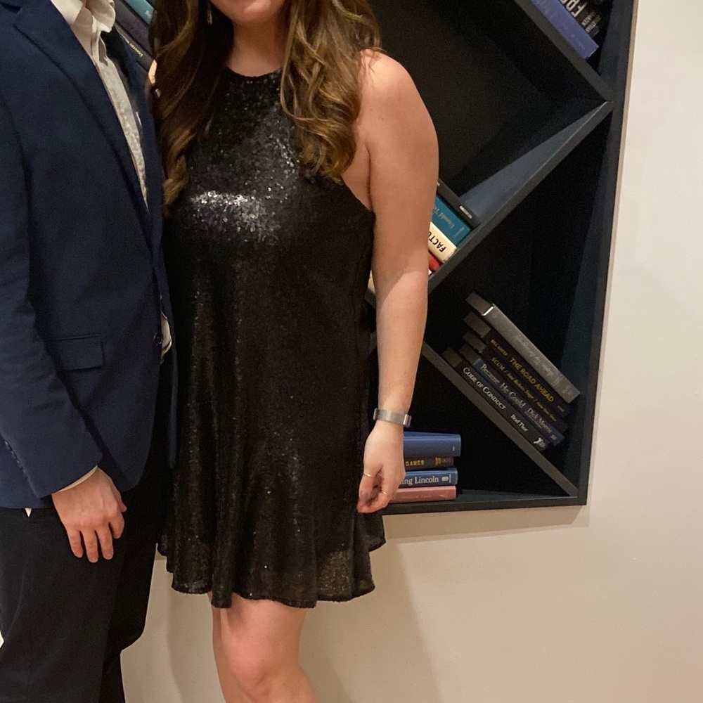 Black sequin mini dress -Free People
